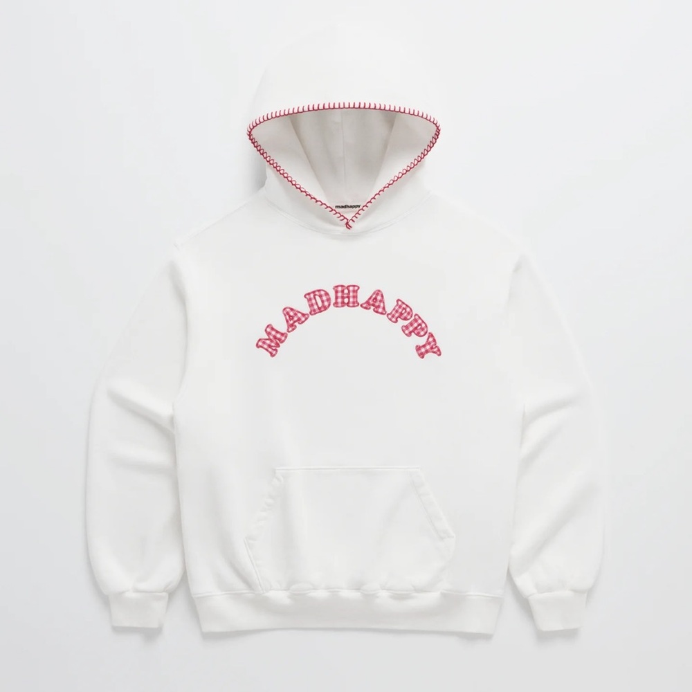 Madhappy White Hoodie with Red Accents
